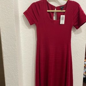 Torrid Red Sweater Knit Skater Dress BNWT Size 00 M 10